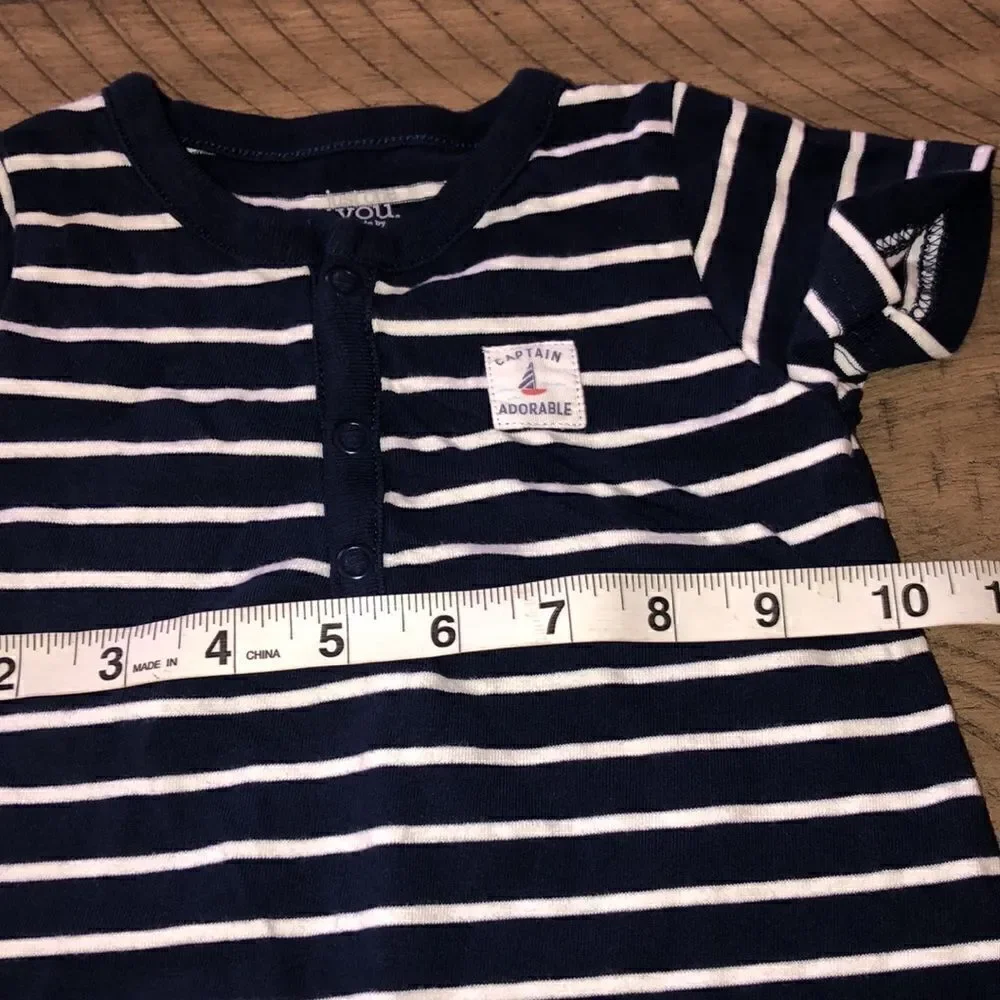 Captain 👩‍✈️ 👩‍✈️ Adorable! Carters Onesie Snap Bottom for Easy In and Out.